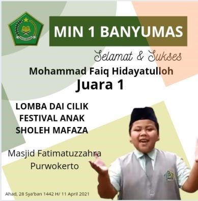 Siswa MIN 1 Banyumas Raih Juara 1 Lomba Dai Cilik di UNSOED Faiq_juara.jpg